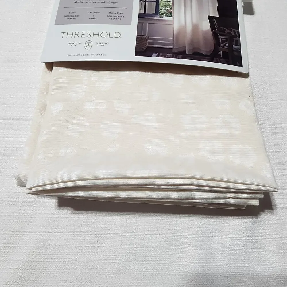 Threshold light filtering curtain L 84'' x W 54'' modern dot farrah